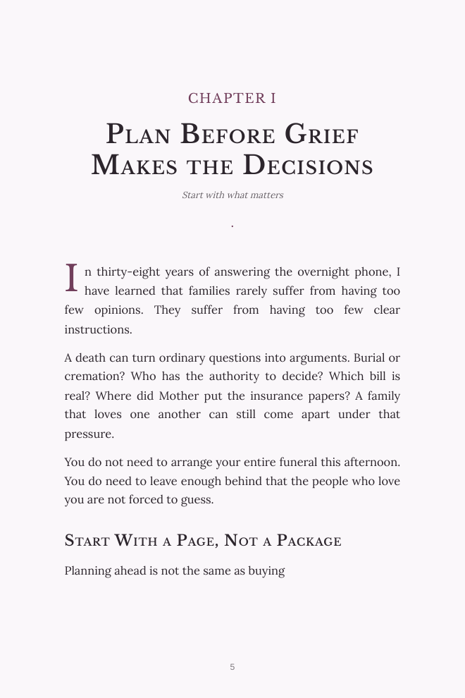 Page 5 — Plan Before Grief Makes the Decisions