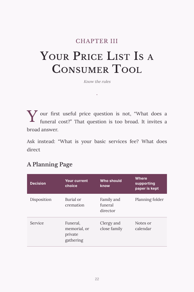 Page 22 — Your Price List Is a Consumer Tool